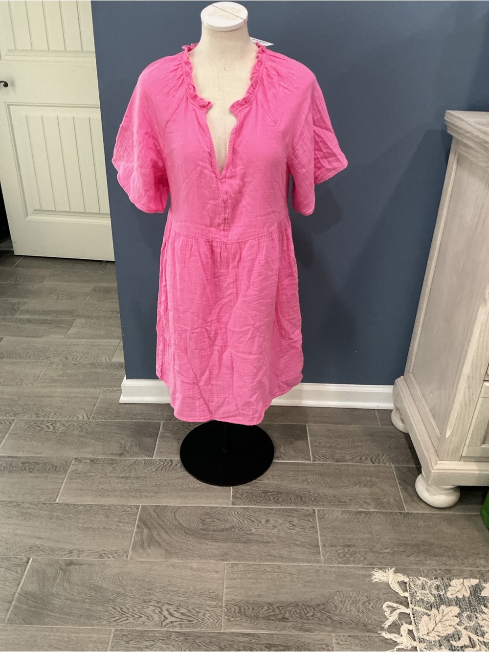 Old Navy Hot Pink Short Sleeve Tunic Dress